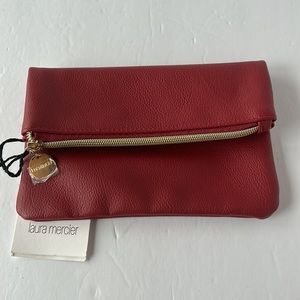NWT Laura Mercier fold over zipper lined cosmetic pouch